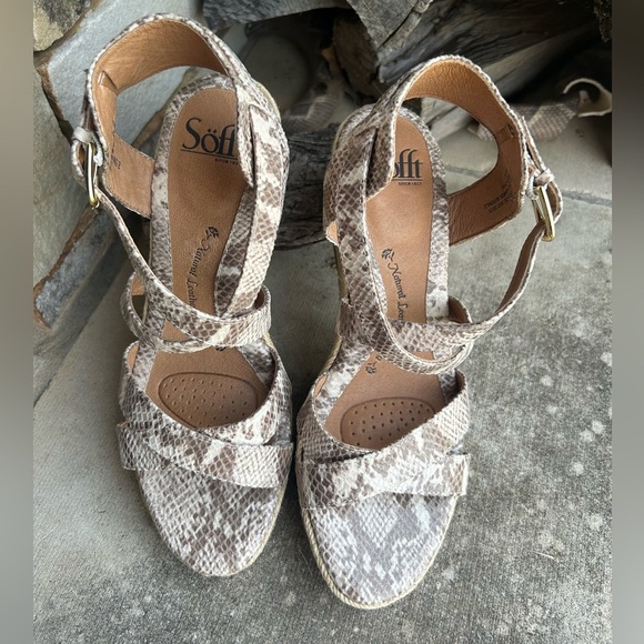 Sofft Inez Espadrille Snakeskin print Wedge Sandals NWOB Sz-8.5.  K - Picture 8 of 14